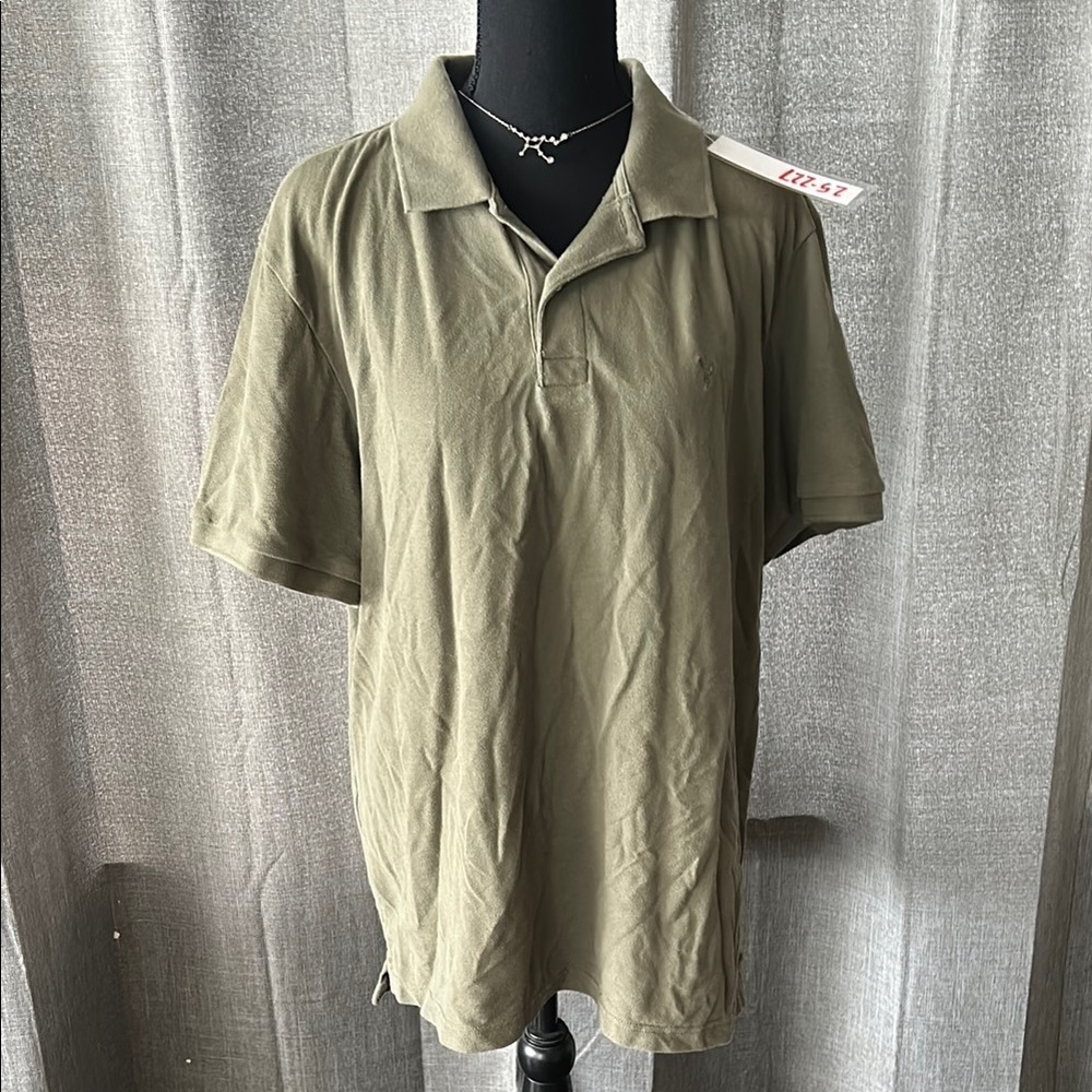 American Eagle Outfitters Green Polo Shirt Classic Knit Casual